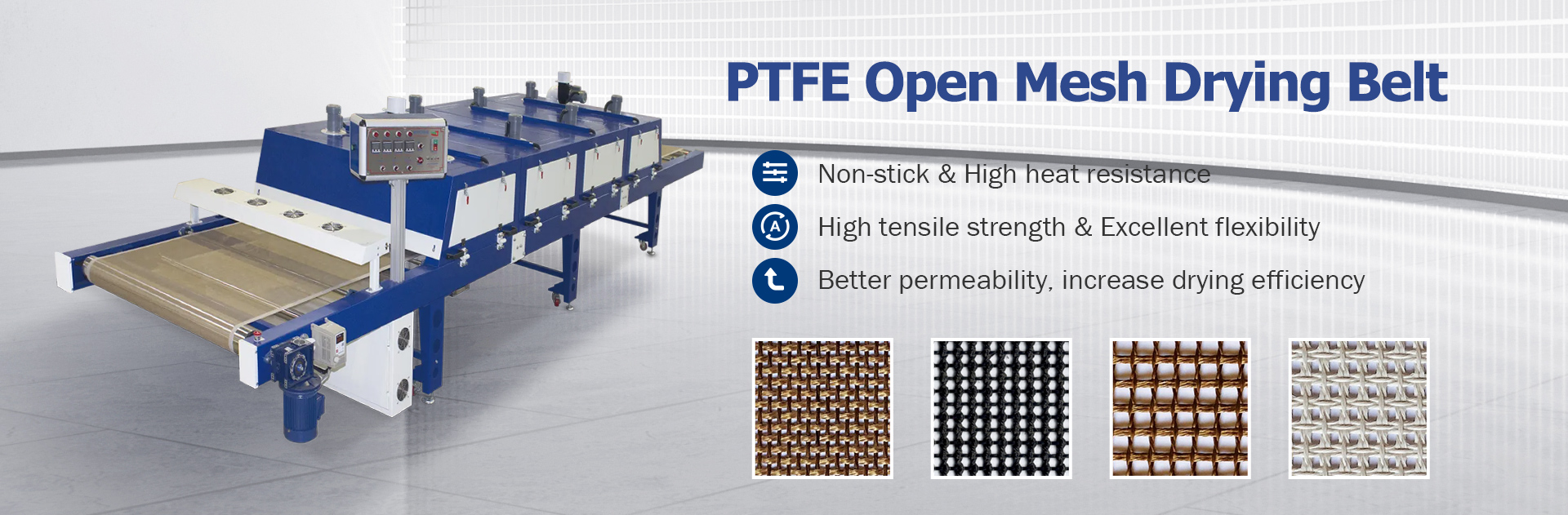 PTFE Teflon Open Mesh Drying Belt